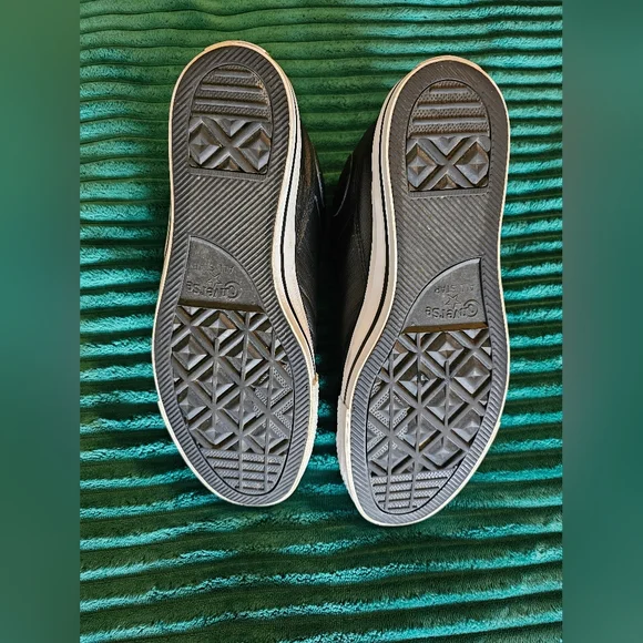 Converse All Star High Street Black Leather Size 12 Chuck Taylor - Picture 5 of 8